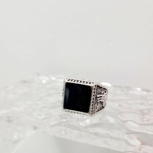 Brand New Silver & Black Ring Size: 7.25 US